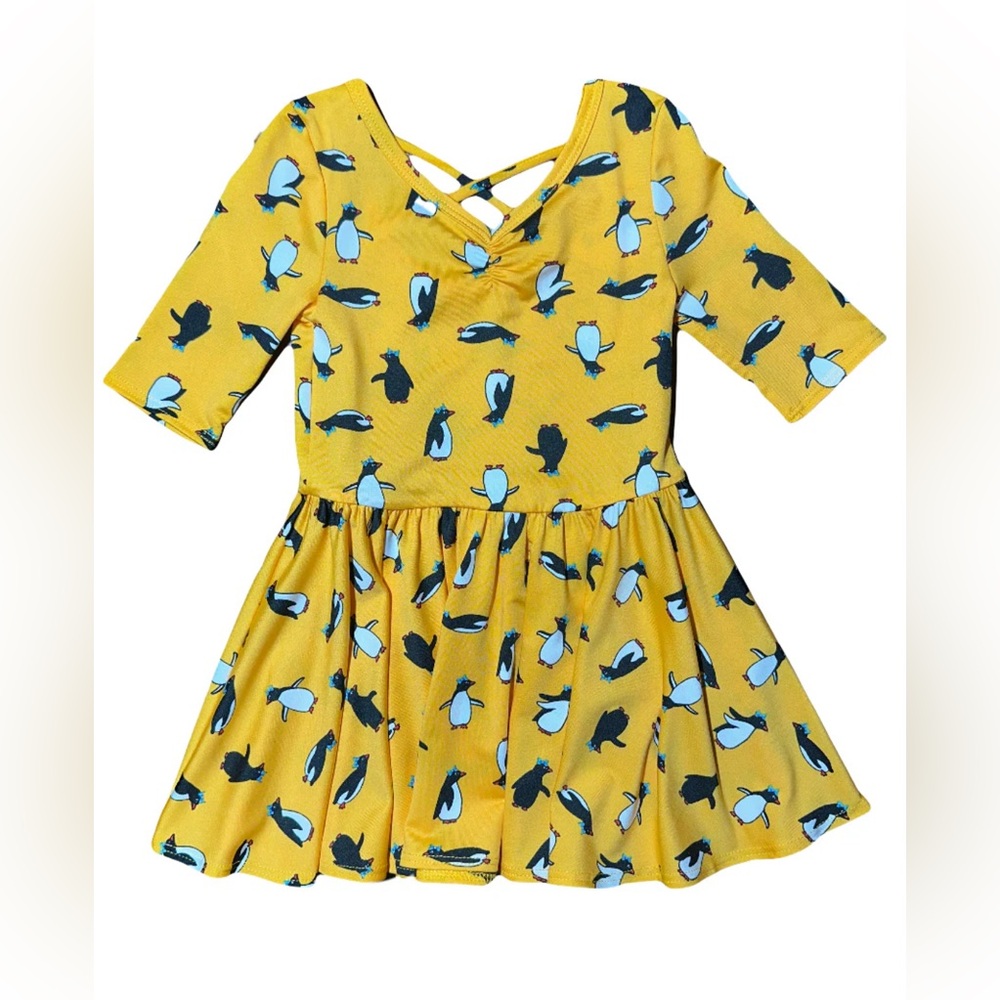 New Dot dot smile Yellow Penguins Ballerina Dress 2T 🐧